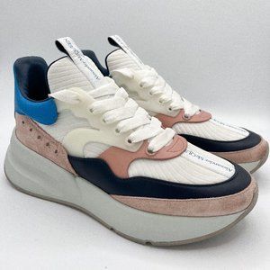 Alexander McQueen Mixed-Media Hightop Runner Sneakers